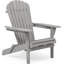 Ensemble de 2 chaises Adirondack pliantes en bois massif pour patio, porche, pelouse et jardin, gris