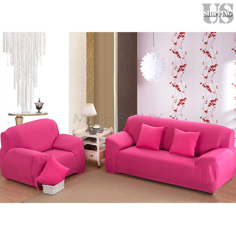Housse pour canapé extensible 3 places, Rose rouge, H 40 po x l 55 po x P 27 po