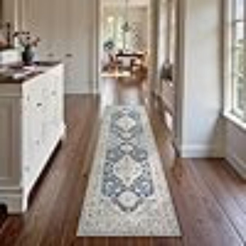 Oriental Kitchen Runner Rug Non Slip, 2X5 Washable Hallway Runner With Rubber Backing, Vintage Hallway Rug Ultra-Thin Soft Carpet For Bedroom Bathroom