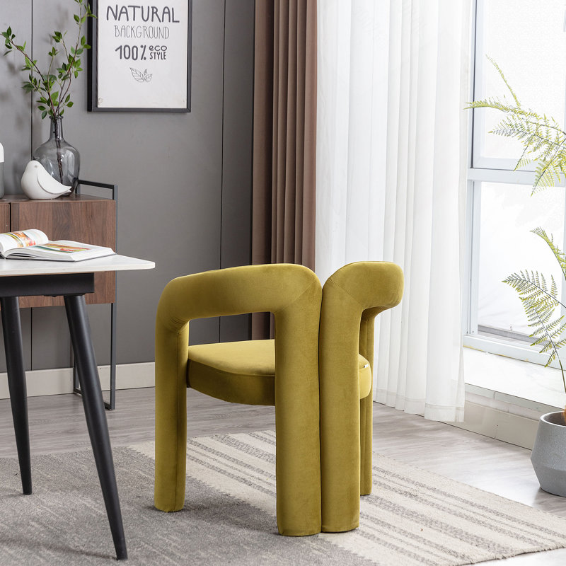 Ensemble confortable de chaises d'appoint rembourrées en velours pour divers espaces, Velours vert olive