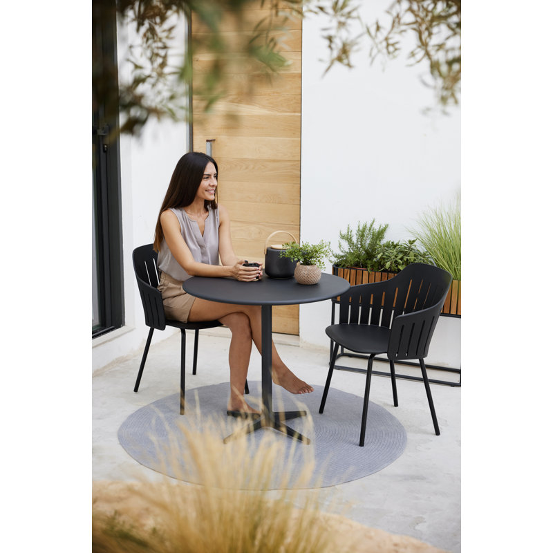Choice Chair Indoor and Four Steel Legs Base with Upholstery Cane-line Ambience Seat Cover, Light Gray, Black, Black