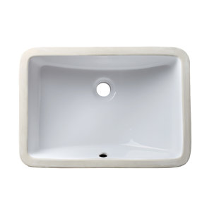 Lavabo de salle de bain rectangulaire encastré en céramique avec trop-plein