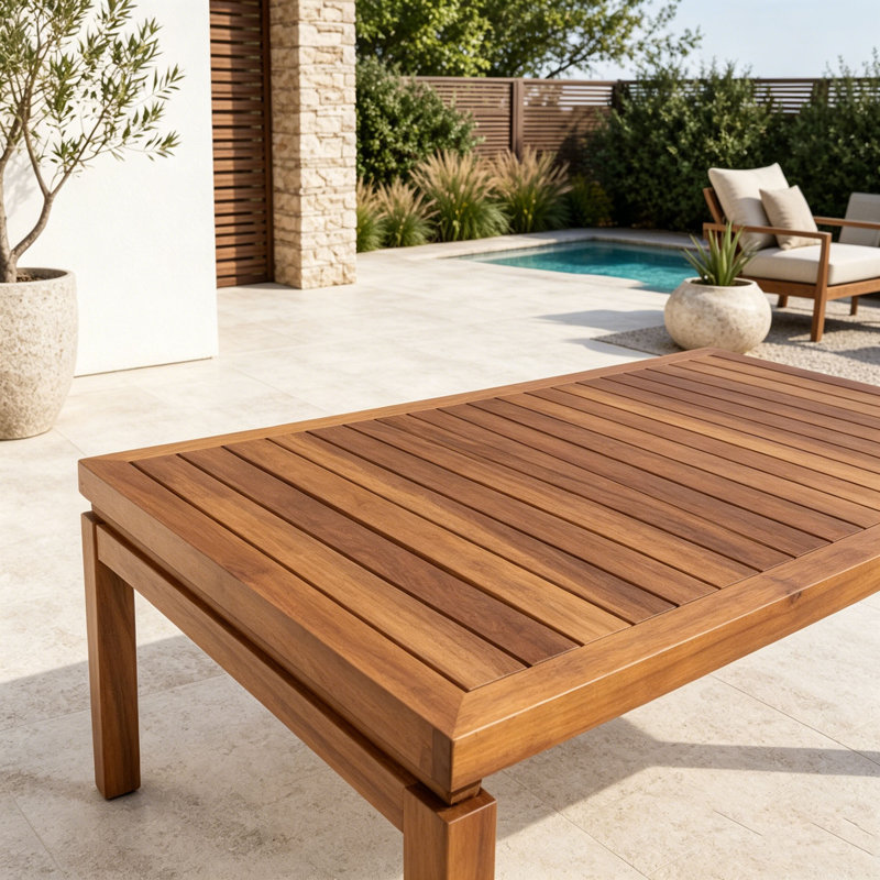 Table basse d'extérieur avec structure en bois d'acacia Stella