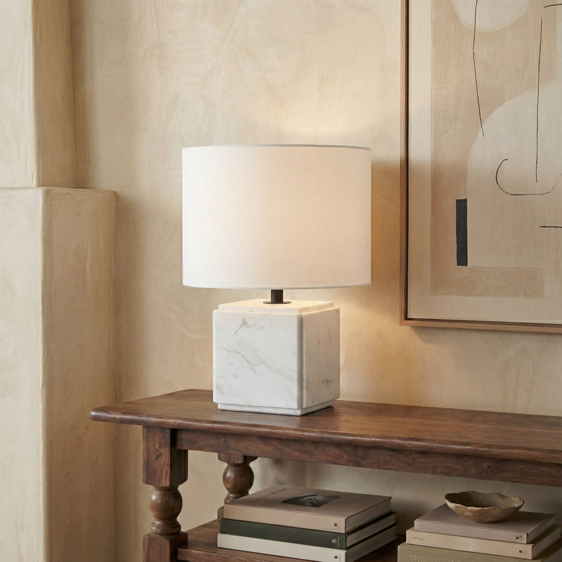 Torsten Marble Table Lamp, White