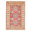 Tapis rouge / beige en laine noué à la main de conception unique 6 pi 8 po x 9 pi 9 po New Age