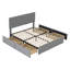 Lit Upholstedry Platm avec 4 tiroirs sur 2 têtes de lit réglables