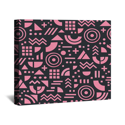 Pink Geometric Shapes Canvas Gallery Wrap in Many Sizes