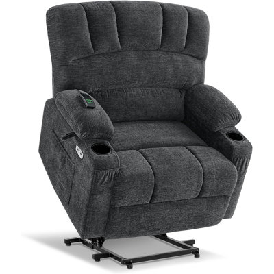 27.2" Extra Seat Width Power Recliner Lift Chair with Massage and Heat for Height 4