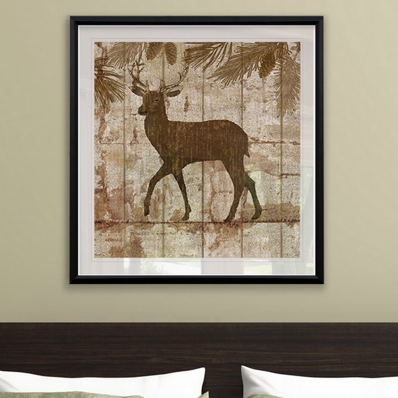 Deer Crossing - reproduction de cadre photo, H 26,5 po x l 26,5 po x P 1,5 po