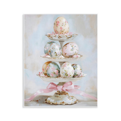 Pastel Coquette Easter Eggs Wall Plaque, design by Arlington Prints