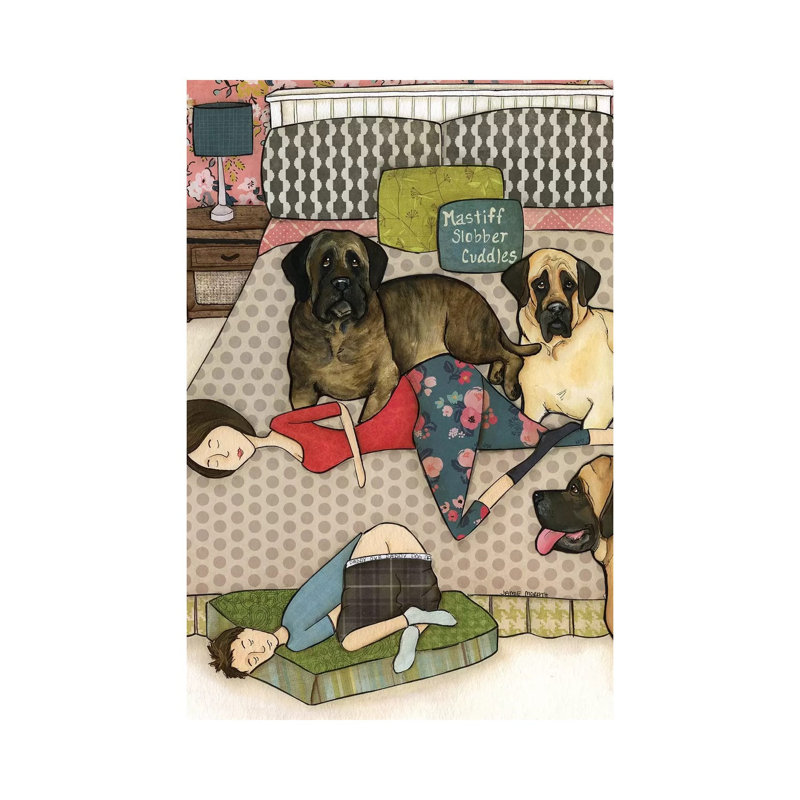 Mastiff Slobber Cuddles by Jamie Morath - Wrapped Canvas Gallery-Wrapped Canvas Giclée, 20.32 cm H x 30.48 cm W
