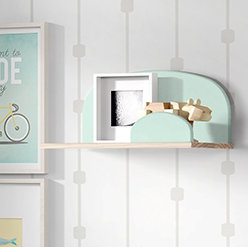 Kids Floating Shelf Bookcase, 21cm H x 45cm W x 25cm D, Green