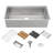 Whitehaus 36" Undermount Single Bowl 16 Gauge Brushed Stainless Steel Workstation Sink With Accessories-122846372