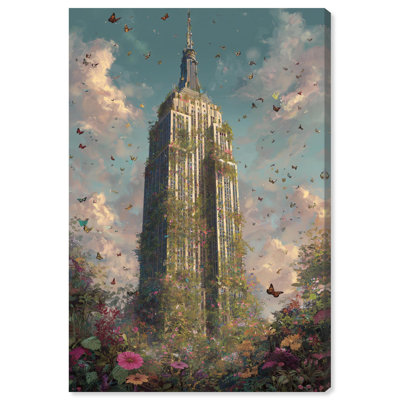 Empire State Building Vintage Art Canvas Print by Art Remedy