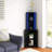 Badina Modern Display Corner Bookcase with Colourful LED Light