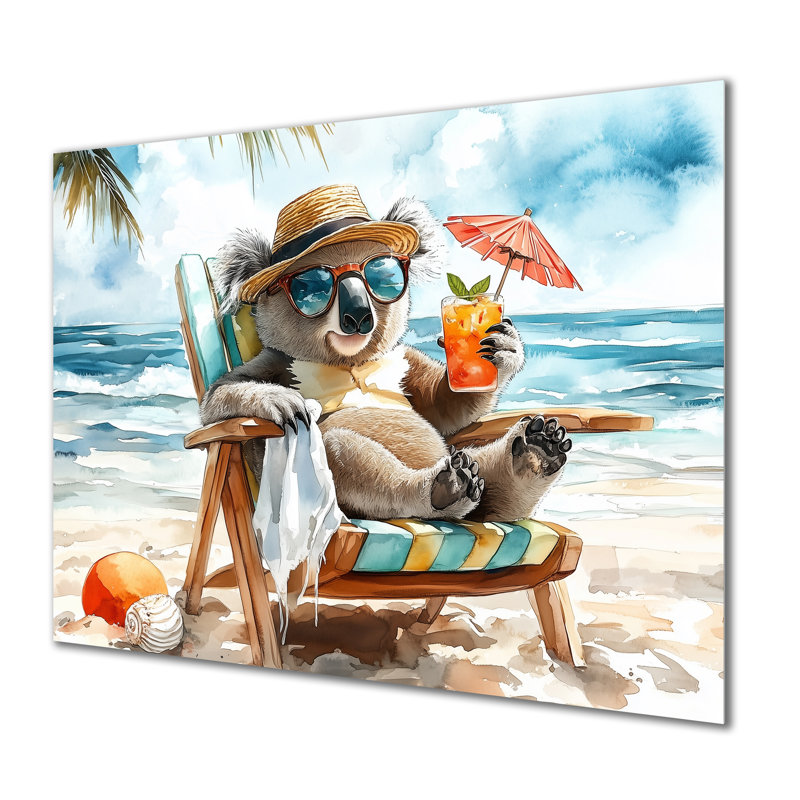 Saltzman - Reproduction d'art animalier côtier, H 24 po x l 32 po x P 1 po, Métal métal