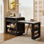 70.8" Transitional Style Kitchen Island With Extendable Dining Table For 2-4 People, Rolling Kitchen Island Table With Storage And Charging Station