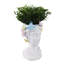 Pot à fleurs en polyrésine avec décorations papillon multicolores pour décor intérieur et extérieur de maison et de jardin - 11 po - blanc