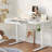 Tempered Glass Top Height Adjustable Standing Desk, Computer Desk with Drawer and USB Charge-1006698346-1008077183