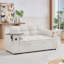 Canapé-lit en chenille avec accoudoirs avec rangement, port USB et table d'appoint