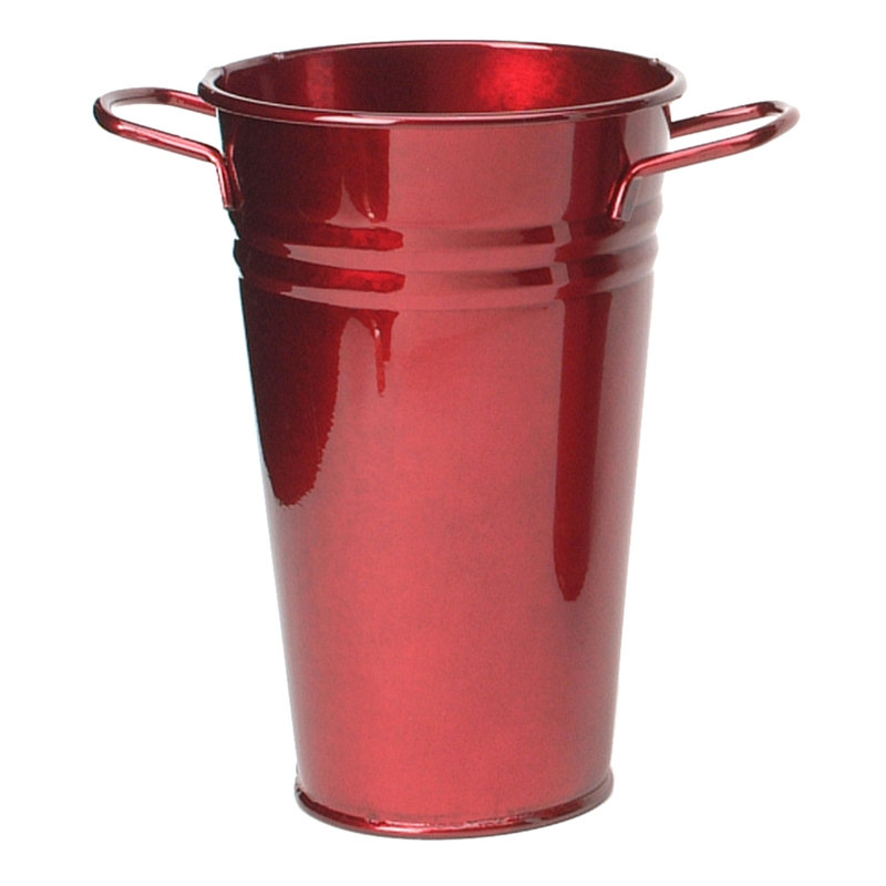 Ventimiglia Enameled Galvanized Table Vase, Red