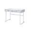 Bureau en faux marbre blanc avec rails, élégant et doté de nombreuses fonctionnalités