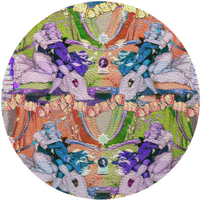 Casanova Chartreuse Vegan Leather Round Pebble Placemat