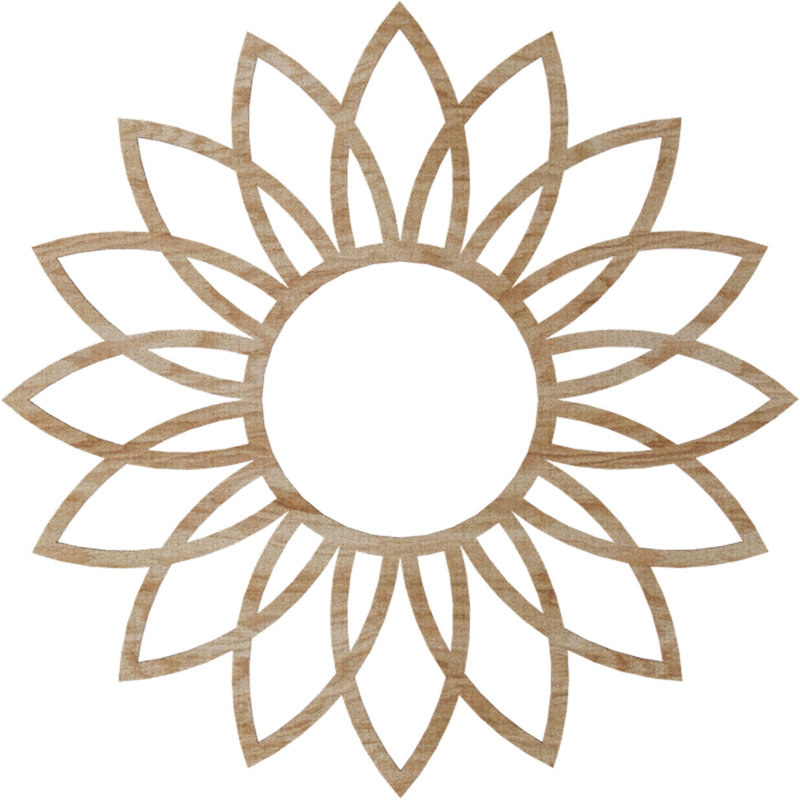 Médaillon de plafond 24 "x 24" x 8 3/8 "x P 1/4" Daisy, H 22 po x l 22 po x P 0,38 po, Chêne rouge