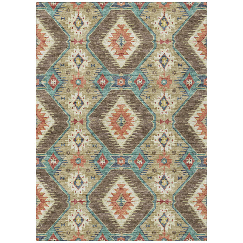 Tapis marocain intérieur / extérieur lavable à la machine Husby ACN2210, Rectangle 9 pi x 12 pi
