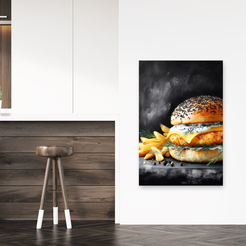 Art mural contemporain Gourmet, H 48 po x l 32 po