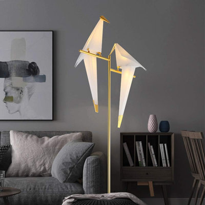 Lampe sur pied à DEL 72 "moderne, luminaire en métal doré pour salon