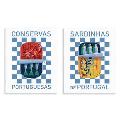 Ensemble de 2 plaques portugaises de sardines en conserve par Victoria Barnes