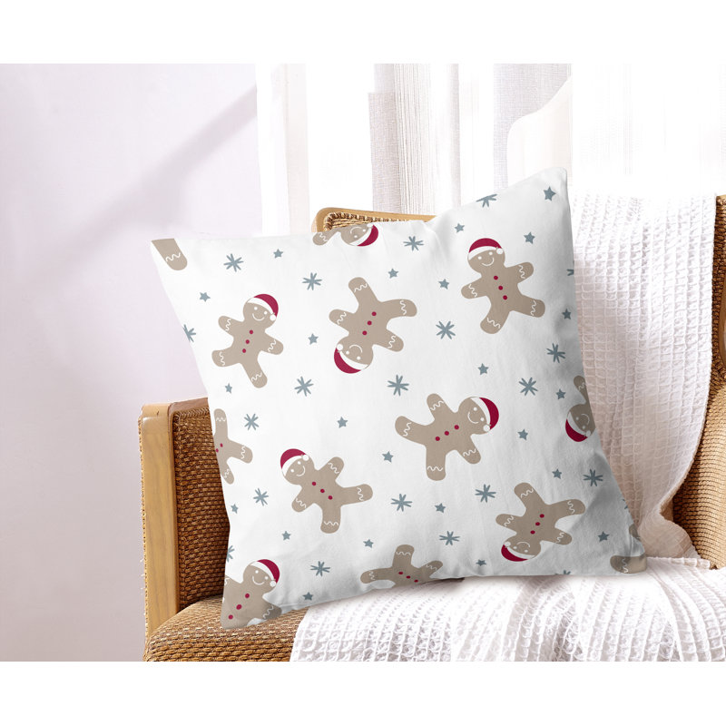Coussin décoratif Gingerbread Delight, Blanc / beige abstrait
