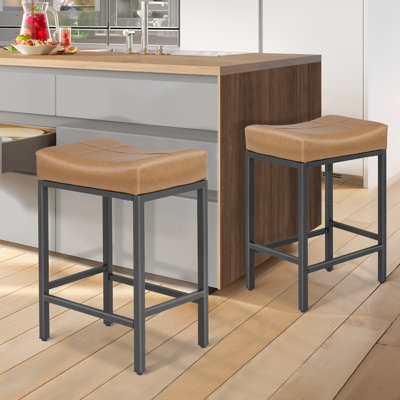 Triplehorn Backless Bar Stools Counter Stools with Upholstered Seat