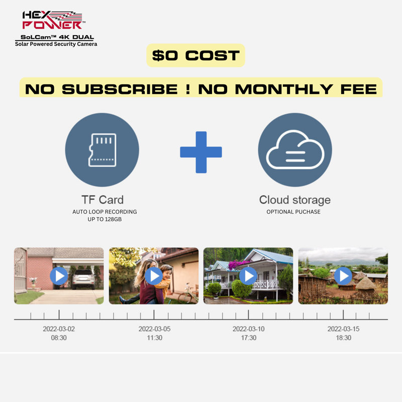 2K 4Mp Solar Powered WiFi Video Enabled Dusk to Dawn Smart PTZ Security Camera