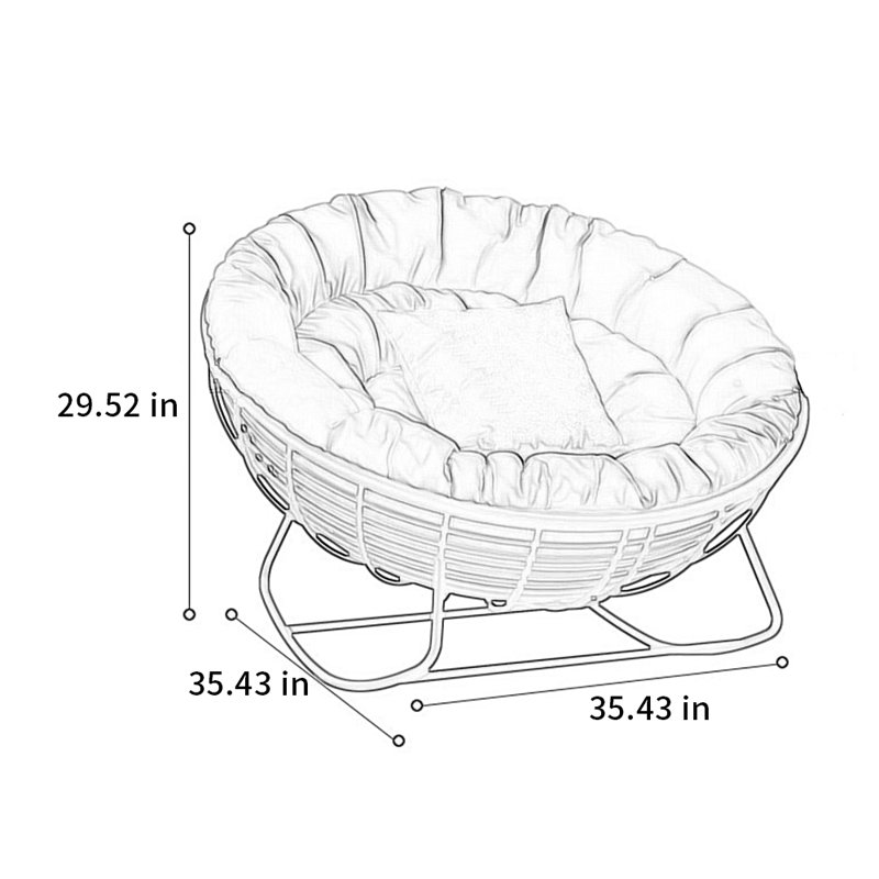 Chaise berçante en métal Luxury, Rouge, Noir