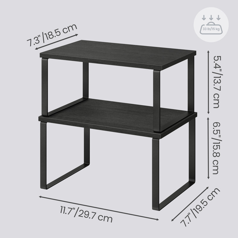 Étagère de rangement pour armoire, Ink Black/Ebony Black, L 11,7 po