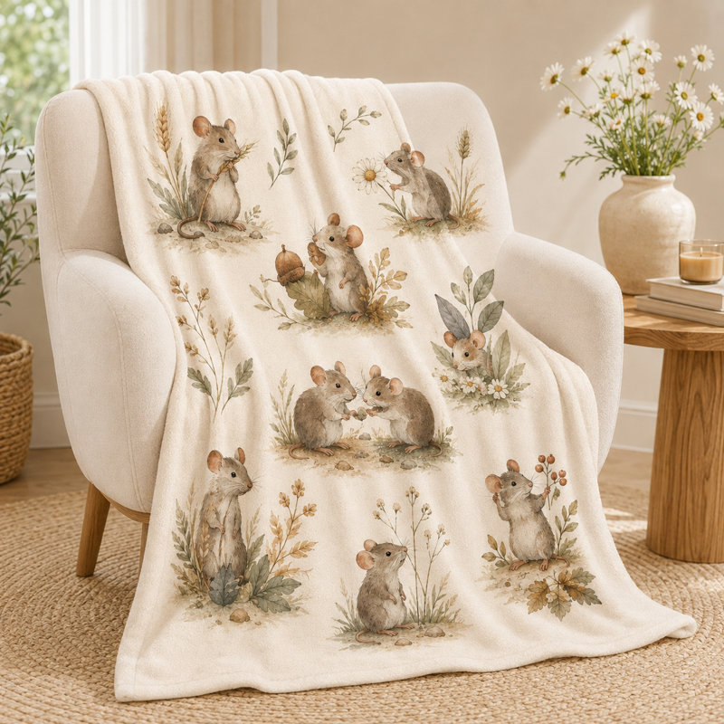 Couverture pour souris Meadow, L 60 po x l 50 po