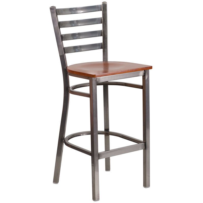Tabourets de bar en métal Loughran, Cerise, 2, Gris