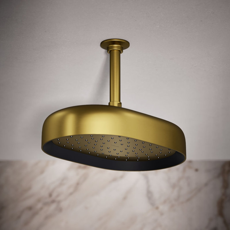 Statement™ 2.5 GPM Round 12 in. Rainhead with Katalyst Air-Induction Technology, Vibrant Brushed Moderne Brass, Oval, 2.5 GPM