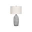 Lighting, H 27 po, lampe de table, résine grise, abat-jour ivoire / crème, moderne