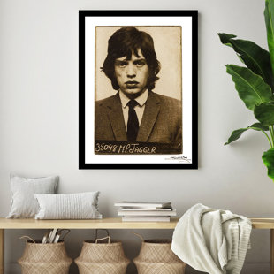 Mick Jagger - Mugshot - impression encadrée 14 x 18