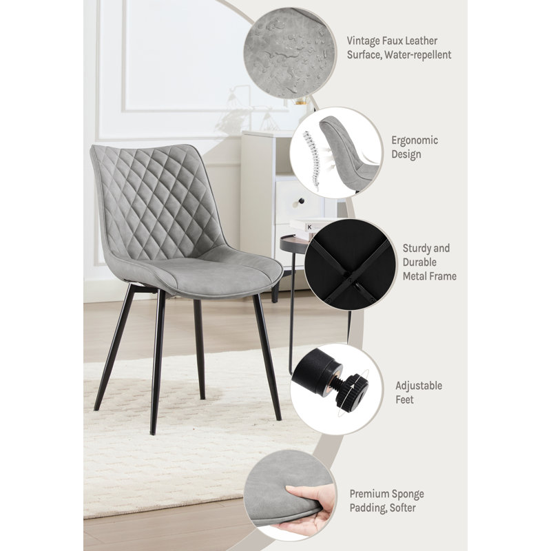 Alhambra 46.5cm H Upholstered Side Chair, 1, Grey