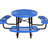 Blue 46" Steel Picnic Table With Umbrella Pole Support, Suitable For Outdoor Eating, Camping, Picnics, Fishing Heavy-Duty Table, Blue, Hole, Fishing, Backyard-120996035