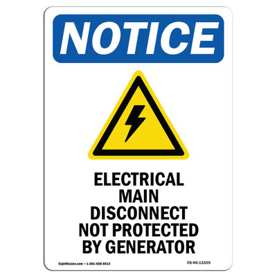 Notice Electrical Main Disconnect