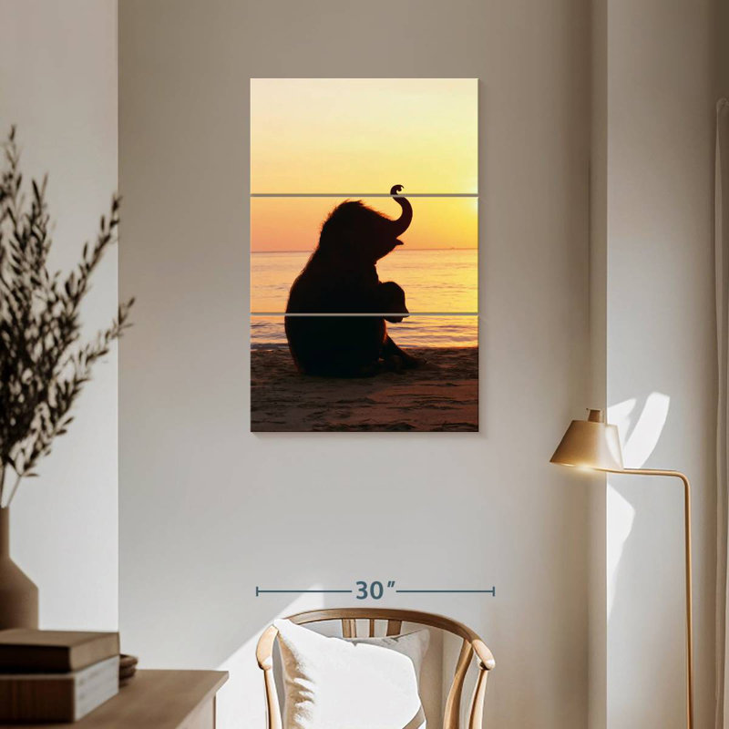 Bébé éléphant Brampt Beach, H 57 po x l 36 po