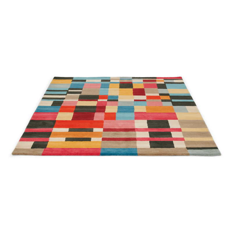 Estella Hand Tufted Wool Geometric Area Rug, Rectangle 4'7" x 6'7"