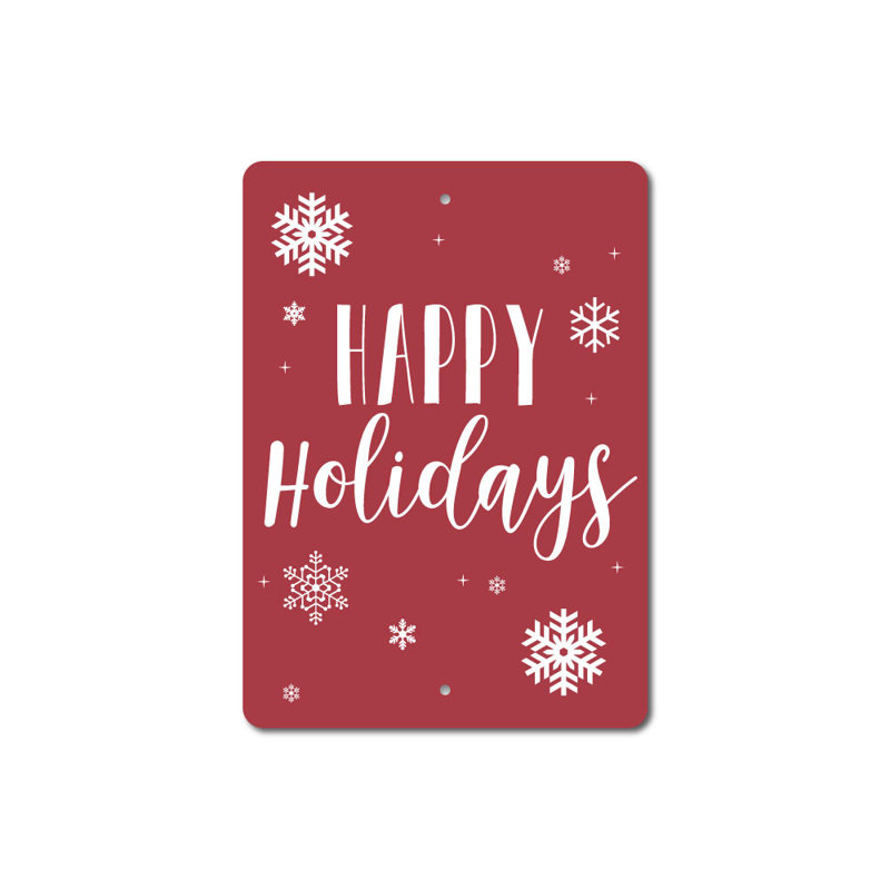 Panneau en aluminium «Happy Holiday», H 18 po x l 12 po x P 0,06 po