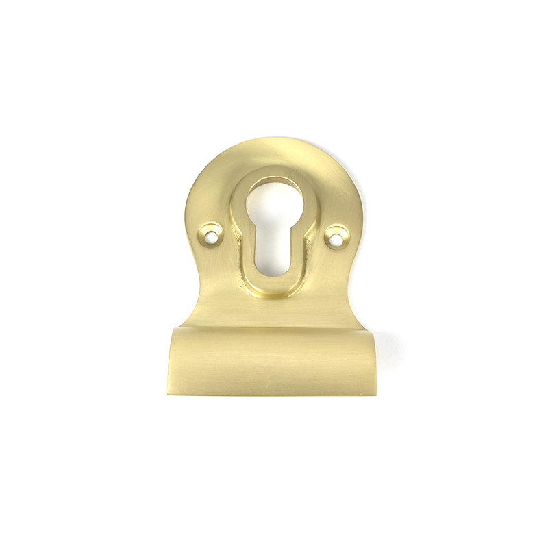 Face Fixed Satin Brass Euro Escutcheon