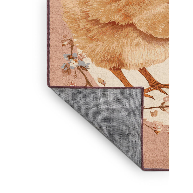 Machine Washable Bleigh Easter Modern & Contemporary Abstract Rug in Brown – Rose Binding, 2x4